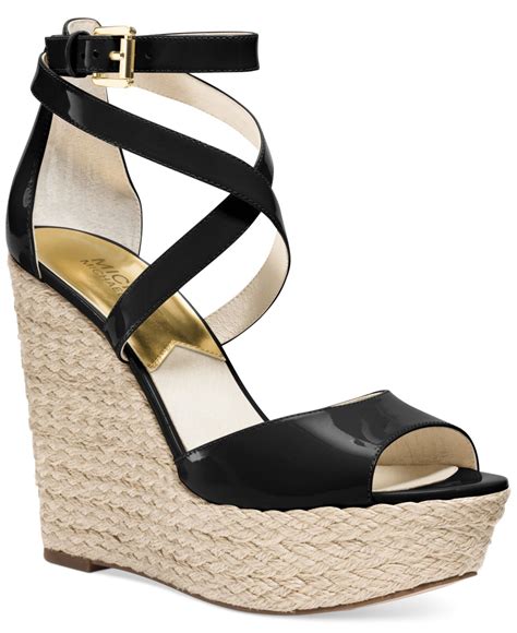 michael kors black wedge sandal|Michael Kors silver wedge sandals.